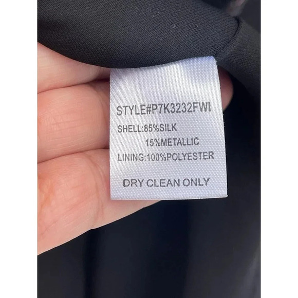 Parker Shelli Womens Long-Sleeve Ruffled Silk Blouson Mini Dress Black Sz XS - Picture 16 of 16